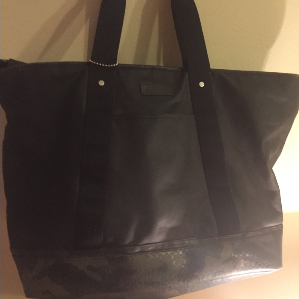 Camo coach duffle bag